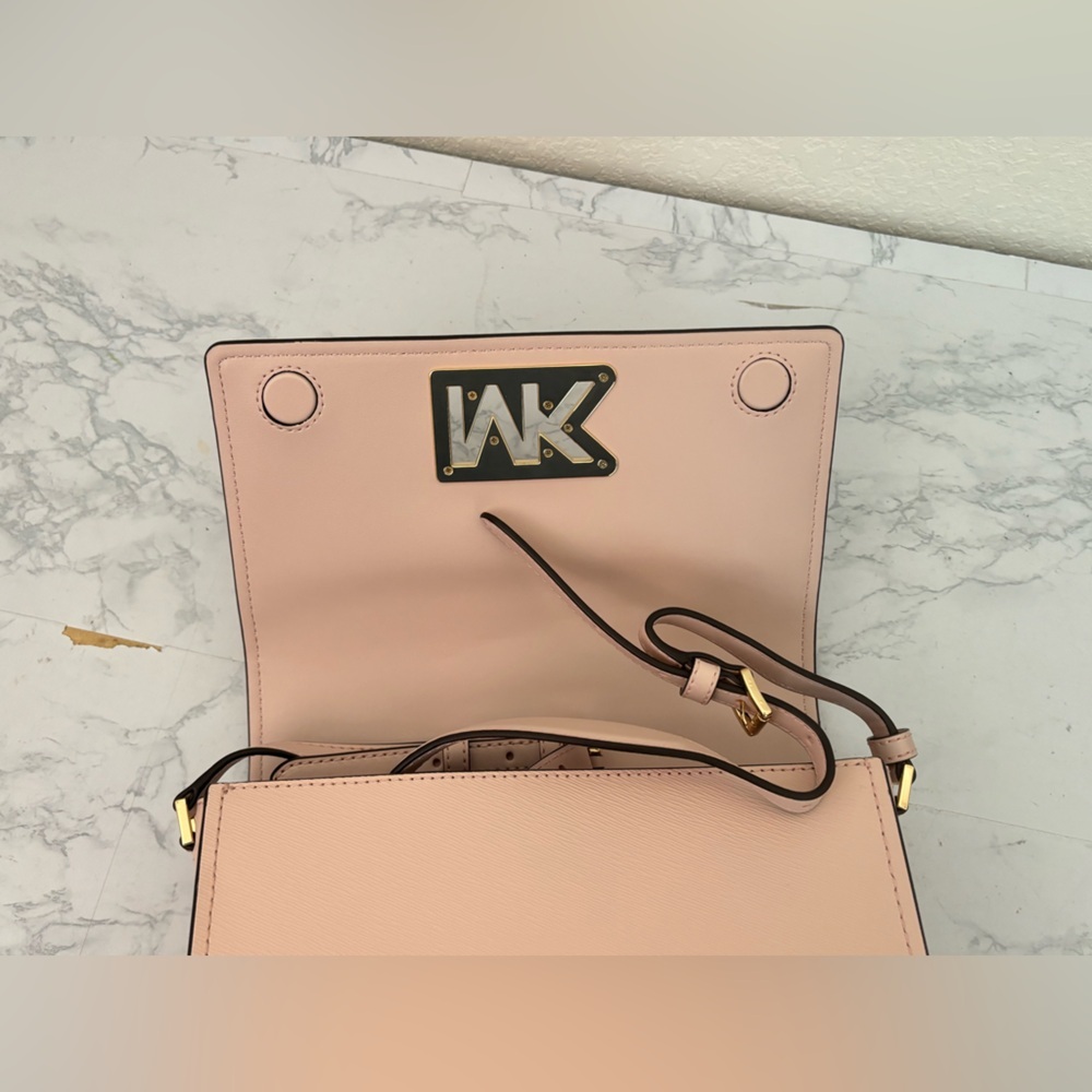 Michael Kors Pink Blush Crossbody Purse Shoulder Bag 9x7x3 Hard Leather NWOT - Picture 10 of 11